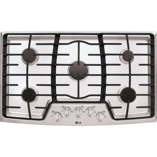 LG - 36" Built-In Gas Cooktop with 5 Burners and Superboil - Stainless steel