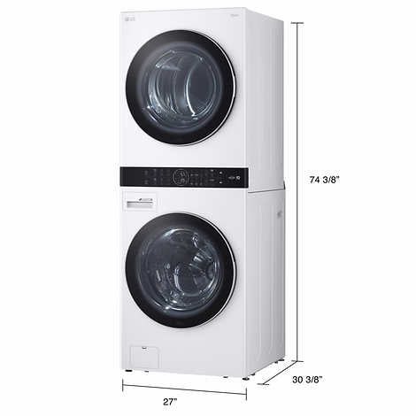 LG WASHTOWER SINGLE UNIT ELECTRIC WITH CENTER CONTROL 4.5 CUFT WASH 7.4 CUFT DRYER WITH TURBO STEAM