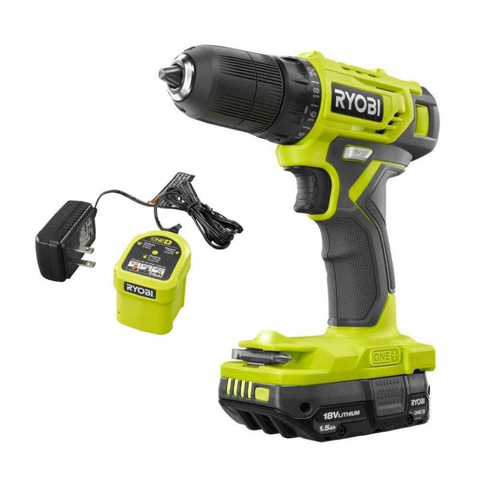 NEW Ryobi 18-Volt ONE+ Cordless 3/8 in. Drill/Driver Kit (PDD209K) with 1.5 ah lithium battery and charger